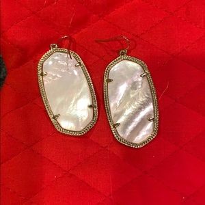 Kendra Scott white stone dangle earring